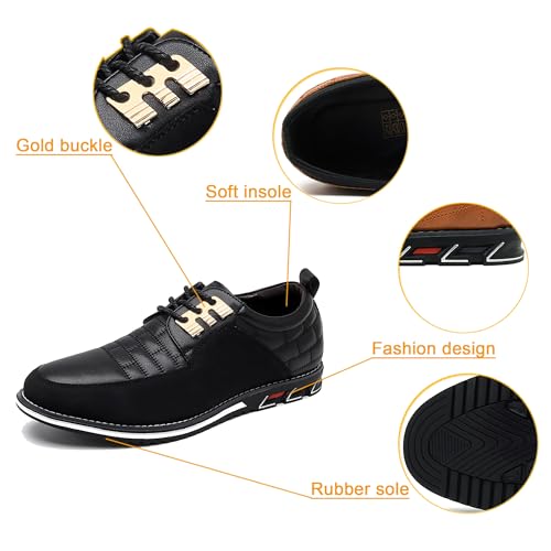 Men's Modern Oxford Leather Fashion Sneakers Walking Shoes Business Office Party Prom Dress Shoes Size 7-152