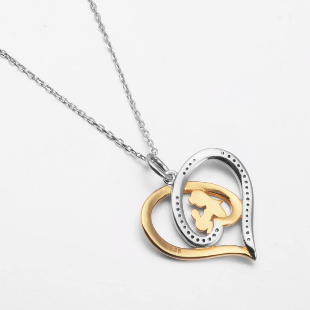 Collana Cuore con catena in argento 925 e charm cuore in oro rosa 9K con dettaglio t-bar in argento 925 Dodo - Matteo Bonadies Gioielli