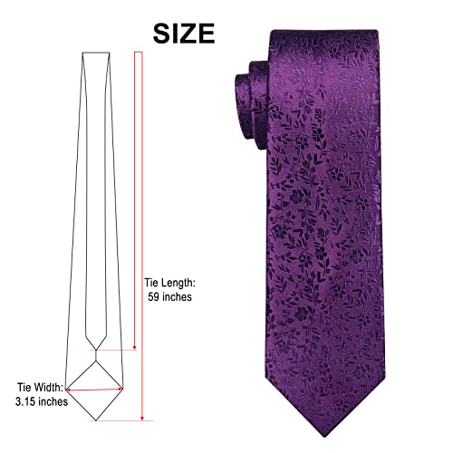 Image of DiBanGu Mens Paisley Tie Set Silk Woven Jacquard Necktie and Pocket Square Cufflinks Gift Set for Wedding Bussiness