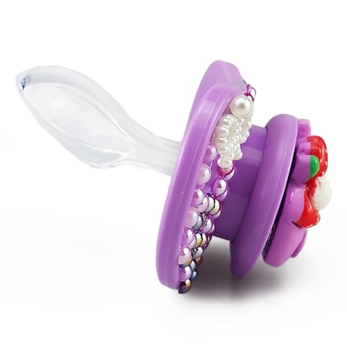 Image of Adult Sized Pacifier Purple Red Icecream Pattern Pacifier for Adults