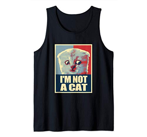 Divertido Estoy aquí en vivo No soy un gato Meme Zoom Humor Camiseta sin Mangas