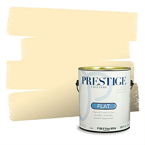 PRESTIGE Paints Interior Paint and Primer In One, 1-Gallon, Flat, Comparable Match of Valspar* Creamy Oat*