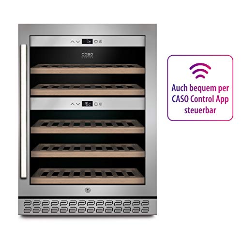CASO WineChef Pro 40 | Weinkühlschrank für 40 Flaschen | freistehend, umbauffähig, abschließbar, WiFi-App, 2 Zonen, 5-20°C, UV-Filterglas, Edelstahl 3 CASO WineChef Pro 40 | Weinkühlschrank für 40 Flaschen | freistehend, umbauffähig, abschließbar, WiFi-App, 2 Zonen, 5-20°C, UV-Filterglas, Edelstahl