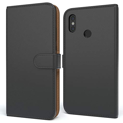 EAZY CASE Tasche kompatibel mit Xiaomi Mi 8 Schutzhülle mit Standfunktion Klapphülle im Bookstyle, Handytasche Handyhülle Flip Cover mit Magnetverschluss & Kartenfach, Kunstleder, Schwarz