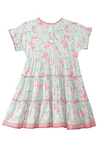 Image of BIBA Girl Cotton Tiered Printed Dress