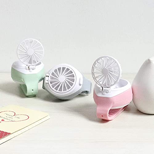 Ventilador de reloj recargable ZYFSHA para evitar sofocos manteniendo manos libres 4
