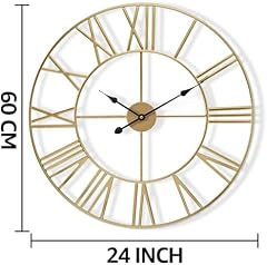 Sorbus 24 Inch Gold Oversized Wall Clock product photo Sorbus 24 Inch Gold Oversized Wall Clock product photo