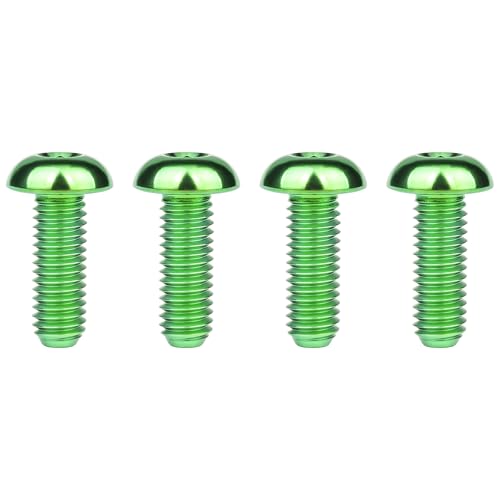 Image of Titanium Bolt M4x6 8 10 12 15 20mm Hex Head Screws for Bicycle Pack of 4 (Green, M4x12mm)