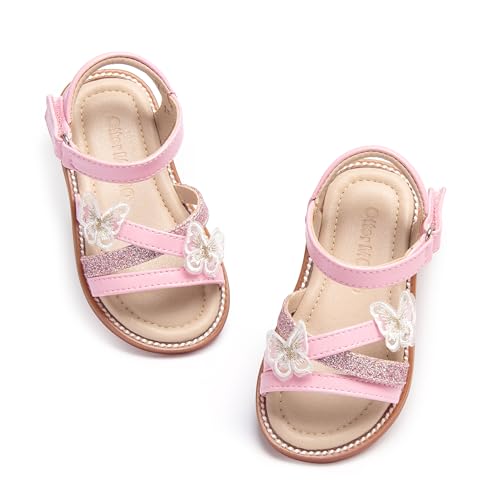 Image of Otter MOMO Girls Open Toe Princess Flat Sandals with Comfort Sole Summer Sandals