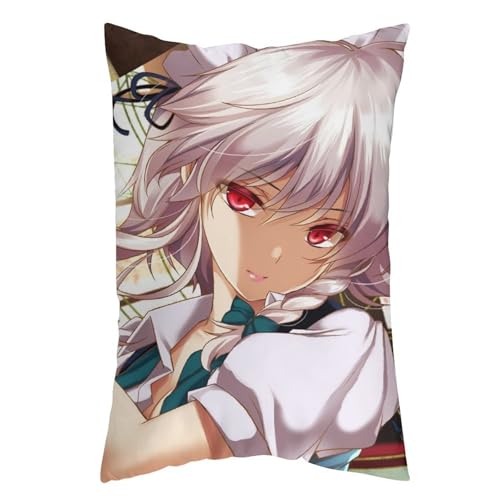 枕カバー 十六夜咲夜 東方シリーズ ピローケース 76cm*50cm まくらカバー 寝具カバー ファスナー式 抱き枕 クッション 吸汗速乾 静電気対策強化 ソファクッションカバー 快適 肌に優しい 軽量 柔らかい ホテル品質 四節通用 家庭用 アニメ キャ