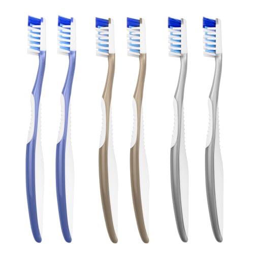 Image of Fremouth Soft Toothbrushes for Adults, Soft Rounded Bristles, Built in Gum Stimulators, 6 Count