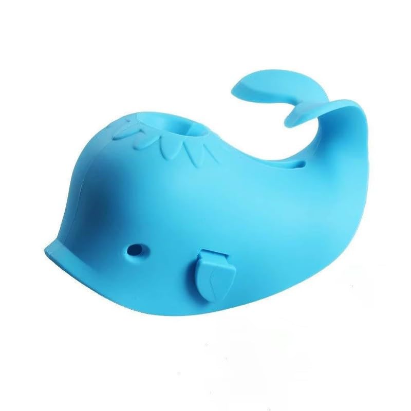 Image of Faucet Protector Baby Bath Silicone Bumper Cover Tub Spout Cover (Blue)