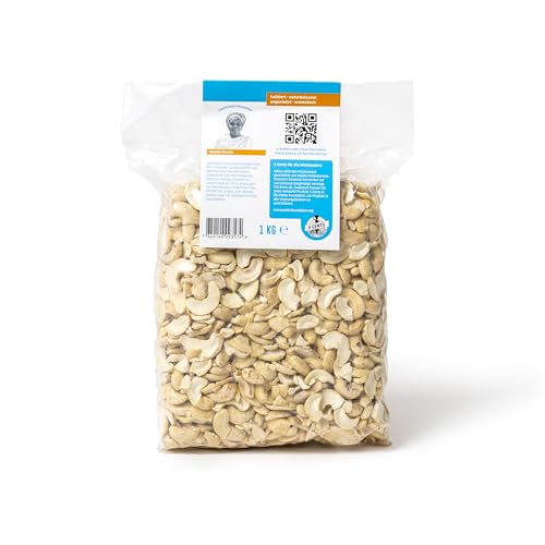 Bio Fairtrade Cashew Bruch, 1000gr – 1 kg, Öko & Fair roh, Faire Burkina Faso Cashewkerne, Cashews Splits Nüsse Kerne, Cashewbruch, vegan, Familienpackung, Value-Pack