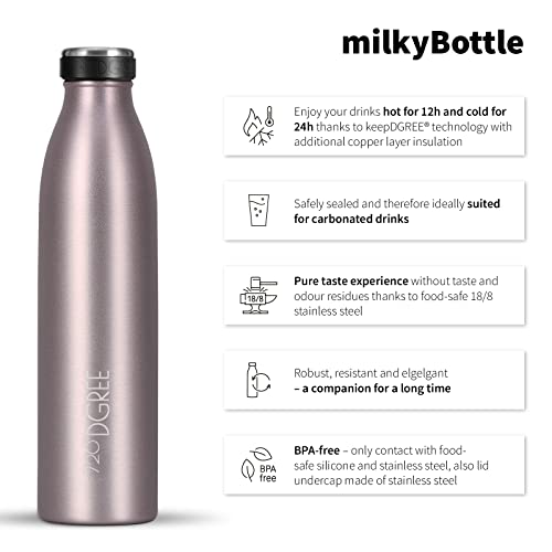 720°DGREE Vaccum Insulated Water Bottle “milkyBottle“, 750 ml, Insulated, Leakproof, BPA-Free, Thermo Flask, for Sports Gym - Image 2