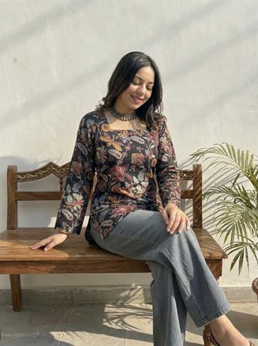 Image of ANNI Designer Cotton Short Kurti for Women | Stylish Kurti | Short Kurti Top | Casual Kurta for Women | Comfortable Cotton Kurtis for Womens