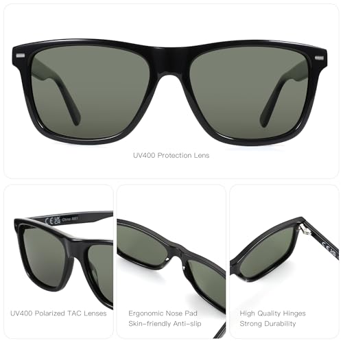 ZENOTTIC Square Sunglasses Mens Polarized: Square Sunglasses UV400 Protection - Classic Sunglass Retro Frame4
