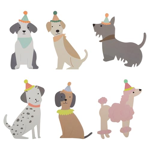 24 Stück Cupcake-Topper mit Hundemotiv, Babyparty-Dekorationen Kuchenaufsätze mit Hundegesicht Partyzubehör für Geburtstagspartys mit Haustier-Hundethema für Kinder