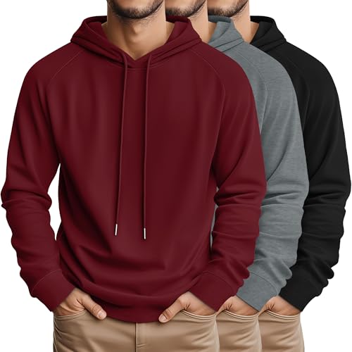 August Alley 3 Pcs Mens Big and Tall Hoodies Long Sleeve Pullover...