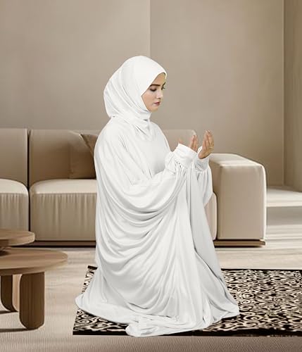 Image of Mehar Namazi Muslim Prayer Dress for Women |Modest Islamic Namaz Dress with Hijab | Soft Strechable Fabric Zunaira Farasha Namaz Outfit