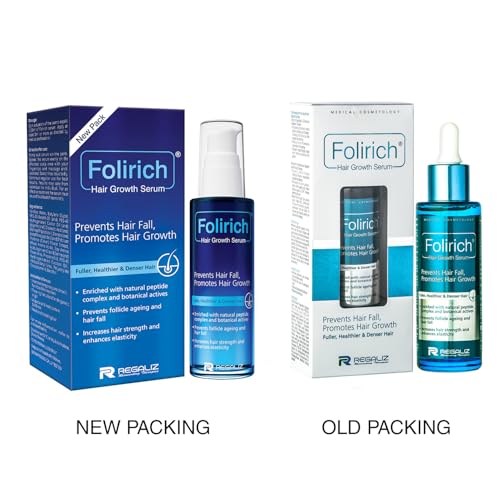 Folirich Hair Growth Serum | Promotes Fuller, Thicker, and Healthier Hair | Reduces Hair Fall and Strengthens Hair | Suitable for Men and Women | 60mL