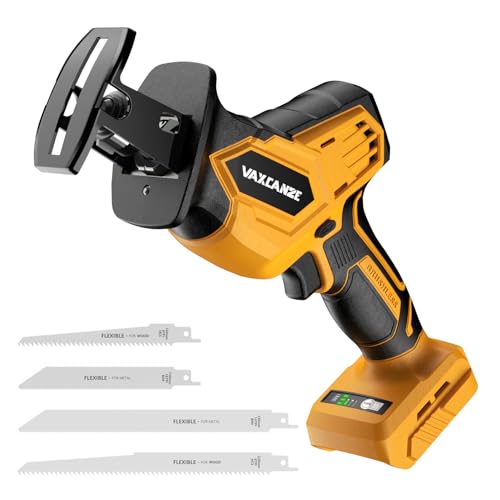 Cordless Reciprocating Saw for Dewalt 20V Battery, 3 Variable Speed 0-3500 Brushless Motor, Tool-free Blade Change, 4 Saw Blade Potable Recipro kit for Wood/Metal/PVC Cuts - Tool Only