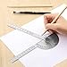 Angle Protractor Angle Finder Ruler Two Arm Stainless Steel Protractor Woodworking Ruler Measure Tool with 0-180 Degrees(10 cm/ 3.94 Inch)