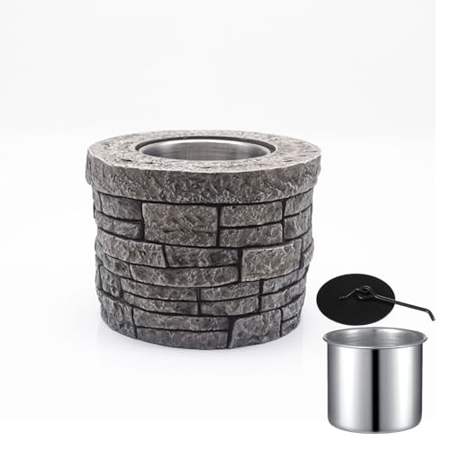 Estufa Bioetanol Interior, Chimenea de Mesa con Guijarros y Dos Tenedores de Madera, Chimenea de Bioetanol, para Decoración de Patios y Hogares en Interiores y Exteriores(Brown)