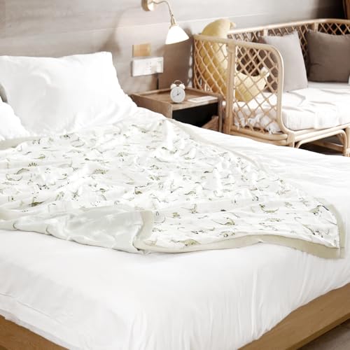 Image of GRSSDER Cotton Muslin Quilt Blanket - Silky Soft and Breathable Kids' Throw Blanket, Oversized Muslin Blankets for Newborns, Toddlers & Kids, 6 Layers Reversible Design for All Seasons, 55 inch x 69 inch