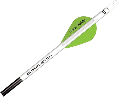 New Archery Products Quikfletch Twister 2" 3-Vane Stabilizing Fletching for Increased Accuracy of Compound Bow Arrows & Crossbow Bolts - 6 Pack