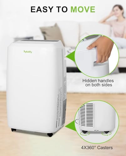 Image of Hykolity WiFi Enabled Portable Air Conditioner, 12,000 BTU 5 in 1 Quiet Smart AC Unit with 3-Speed Fan, Dehumidifier, 24H Timer & Sleep Mode, Window Kits for Home, Rooms, Up to 550 Sq.Ft
