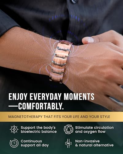 MagnetRX® 3 x Strength Copper Bracelet - 99.9% Pure Copper Bracelets for Men with Magnets - Premium Fold-Over Clasp and Adjustable Bracelet Length with Included Sizing Tool
