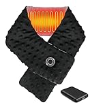 Foiueyga Graphene Heated Scarf with Battery Pack USB Heated Neck Wrap for Women Men Child Fleece Heating Pad for Neck Warming