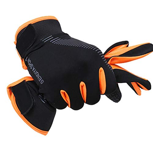 Elitemill Hombre Dedo Completo Mitones, Guantes Ciclismo Chico Dedo Completo Mitones, 1 Par Bicicleta Bici Guantes Dedo Completo Pantalla Táctil Hombre Mujer MTB Guantes Transpirable Verano Mitones