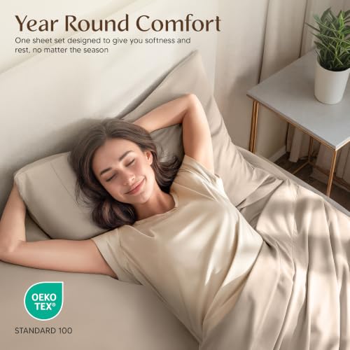 Image of Utopia Bedding Bed Sheet Set - 3 Piece Twin Bedding - Soft Brushed Microfiber Fabric - Wrinkle, Shrinkage & Fade Resistant - Easy Care (Twin, Beige)