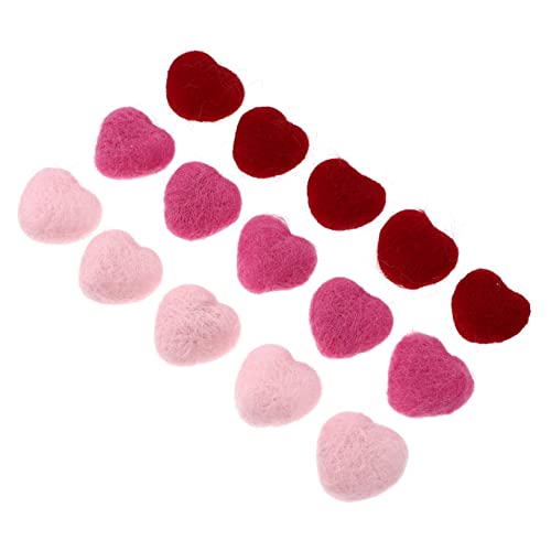 LALAFINA 15pcs Handmade Felt Hearts DIY Brooch Materials Heart Garland Valentine's Day Ornaments