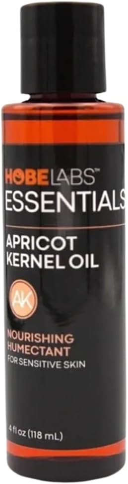 Hobe Labs Apricot Kernel Oil 4 oz - Nourishes Dry Skin, Calms and Repairs, Improves Tone and Radiance, Nourishing Humectant, Easily Absorbed