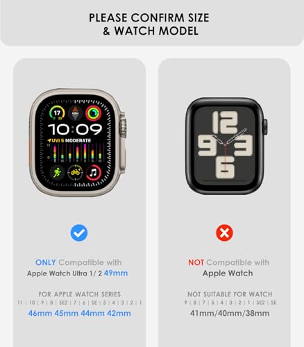 Image of Aulumu A11 Mag Buckle Slim Band Designed for Apple Watch Band | for Apple Watch Ultra2 /Apple Watch Ultra 49mm, Series 9 /8 /SE2 /7 /6 /SE /5 /4 /3 /2 /1 45mm /44mm /42mm | Stainless Steel Magnetic Clasp Band