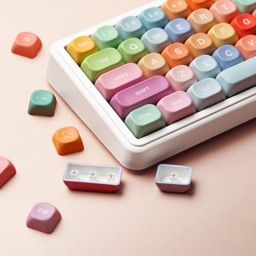 Image of dagaladoo PBT Keyboard keycaps,Rainbow MOA keycaps,Gummy Bear