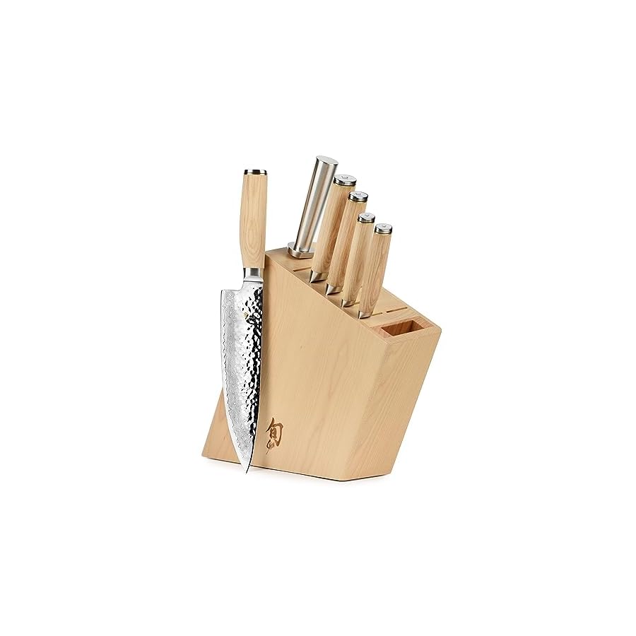 Shun-Premier-7-Piece-Knife-Set-with-Angled-Birch-Block Shun Premier 7 Piece Knife Set with Angled Birch Block