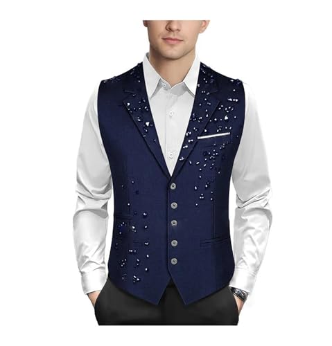 Mnjyihy Men Suit Vest Solid Casual Business Blazer Vests Lightweight Waistcoat Slim Fit Vest For Suit Or Tuxedo2
