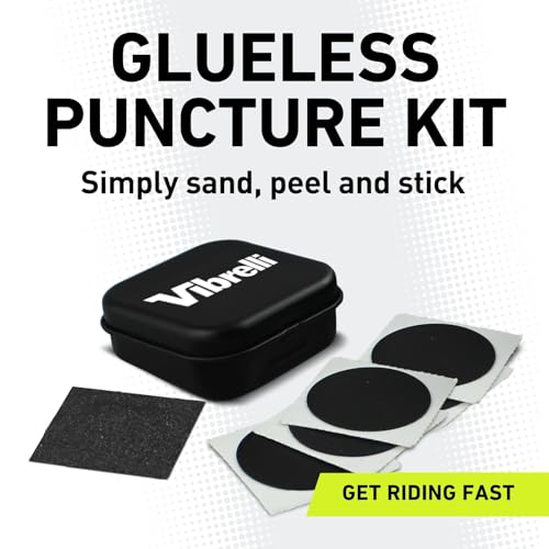 Image of Vibrelli Bike Floor Pump with Gauge - High Pressure 160 PSI - Presta Valve Bike Pump Automatically Switches to Schrader - Bicycle Pump Comes with Glueless Puncture Kit