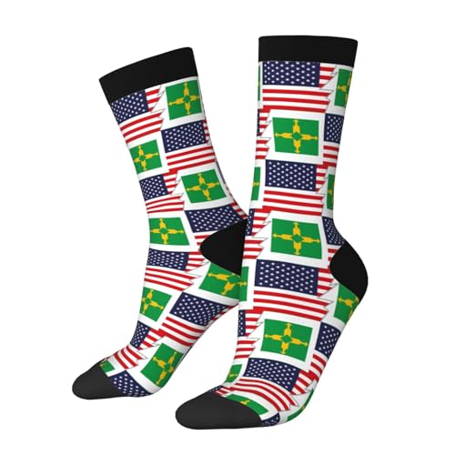 Mapa De La Bandera Del Distrito Federal De Brasil Y América Hombre Mujer Work Socks Acolchados Calcetine Deporte Suaves Calcetine Trabajo Para Entrenamiento Fútbol Uso Diario