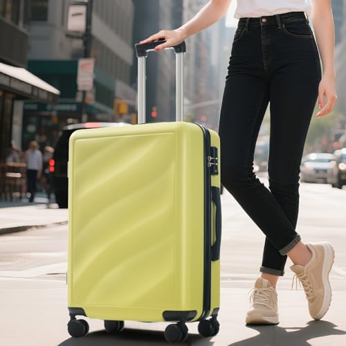 Merax Luggage Set 3 Piece, Hardshell ABS Suitcases with Spinner Wheels, Lightweight Durable TSA Approved Carry-on & Checked Luggage for Travel (20"/24"/28")2