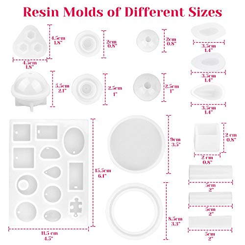 image for anezus Resin Molds, 149 Pieces Silicone Resin Casting Molds and Tools 