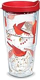 Tervis Festive Christmas Holiday Season Cardinals Made in USA Double Walled Insulated Tumbler Travel Cup Keeps Drinks Cold & Hot, 24oz, Classic