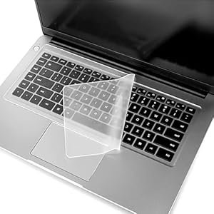 2 Stück Universal Tastaturschutz, 36, 5×13, 5 cm Tastaturabdeckung, für Notebooks 15 Zoll bis 17 Zoll, Silikon Tastaturabdeckung, Transparent, Waschbar, Schützt vor Staub, Flüssigkeiten, Flexibel