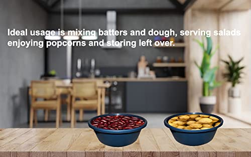 Image of Multipurpose Round Plastic Solid Mixing Bowl Set of 3 (Multicolor)