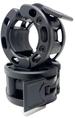 Image of Clout Fitness Olympic Barbell Clamps Collars Quick Release Pair of Locking Weight Clips Fit 2 Inch Barbell for Weightlifting