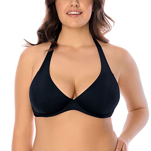VIVISENCE Bikini BH Dame Bademode Soft Musterlos 3215, Schwarz,80E