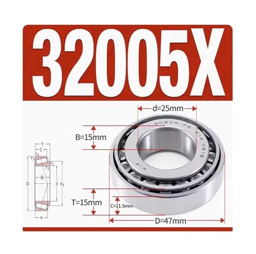 Roulements à rouleaux coniques 32005X de haute précision pour transmission